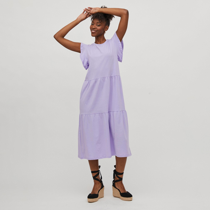 Lilac Jersey Midi Dress - Purchase Online UK