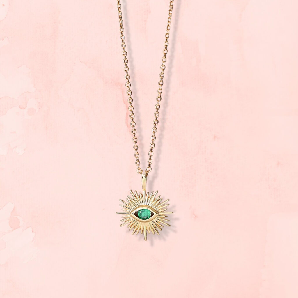 Emerald Green Eye Necklace - Buy Online UK