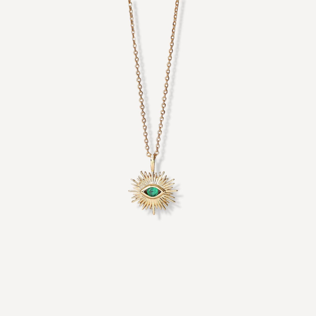 Emerald Green Evil Eye Necklace - Buy online UK