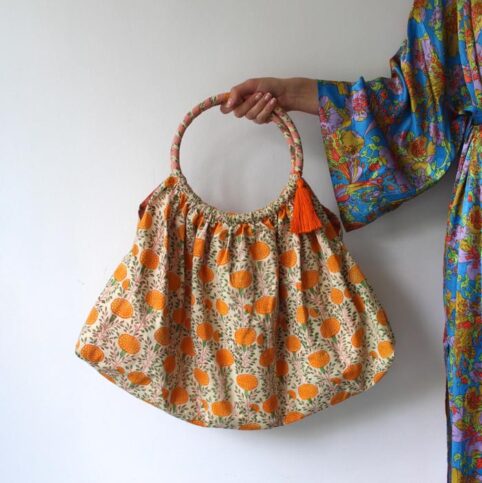 Floral Hand Block Bag - Buy Online UK