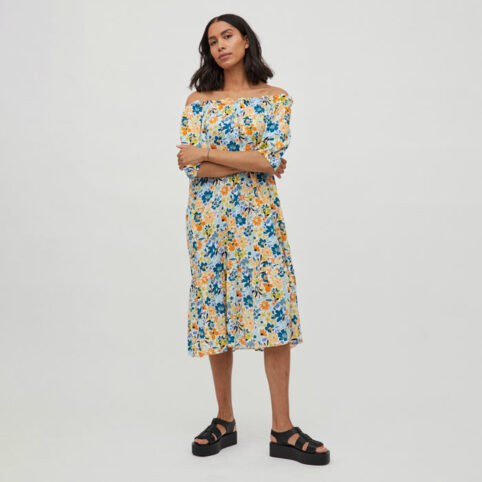 Elasticated Neck Floral Dress - Buy Online UK