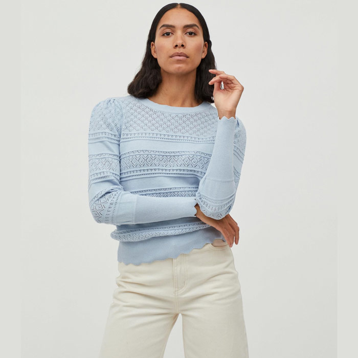 Blue Scallop Edge Jumper - Buy Online With Free UK Delivery