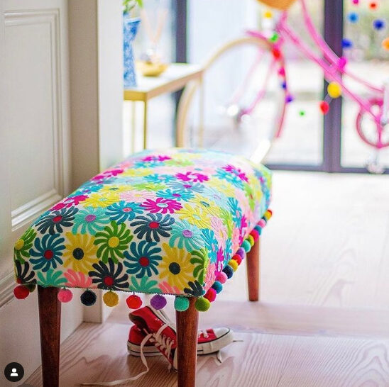 Embroidered Floral Bench - Buy Online With Free UK Delivery