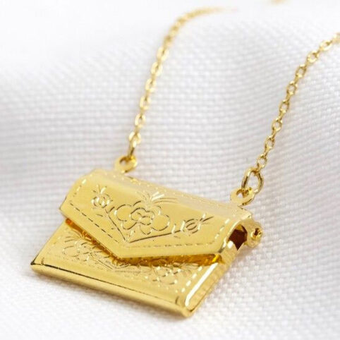 Gold Envelope Locket Necklace - Buy Online UK