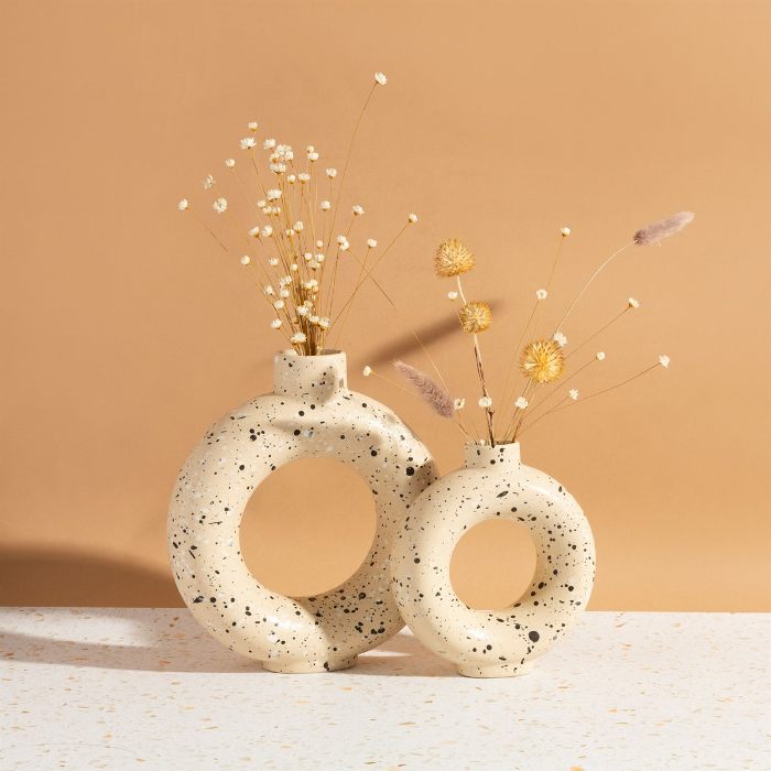 Speckled Round Donut Vase - Buy Online UK