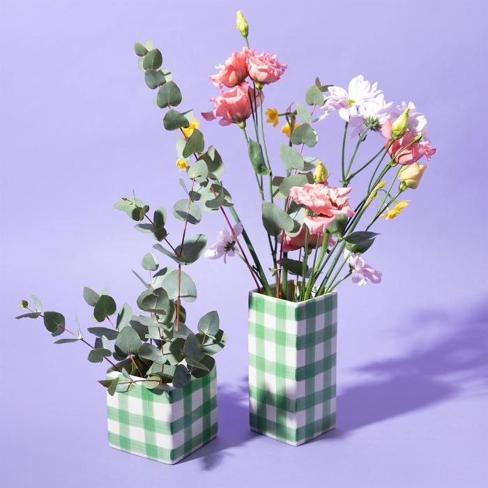 Gingham Check Planter & Vase - Buy Online UK