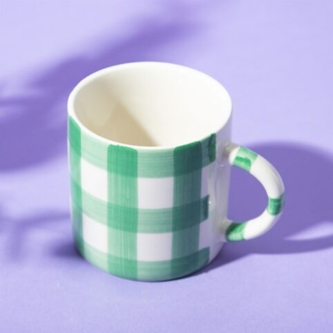 Green Gingham Check Mug - Buy Online UK