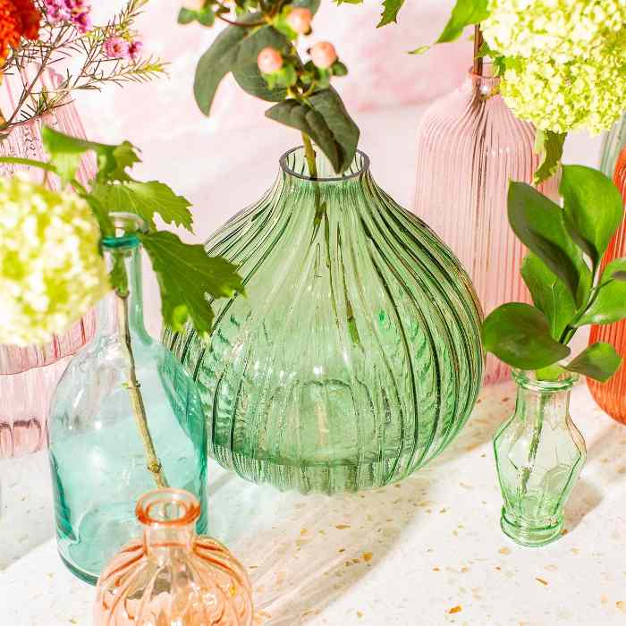 Large Round Ribbed Vase - Buy Online UK