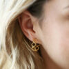 Gold Beaded Chain Hoop Earrings - Buy Online UK