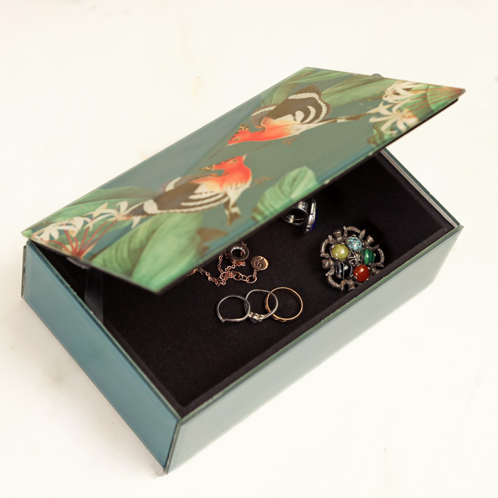 Teal Birds Of Paradise Jewellery Box - For Sale Online UK