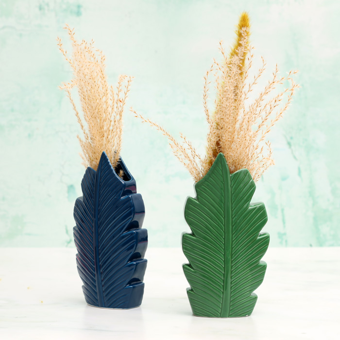 Leaf Shaped Ceramic Vase - Buy Online UK