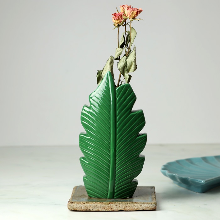 Coloured Leaf Shape Vase - For Sale Online UK