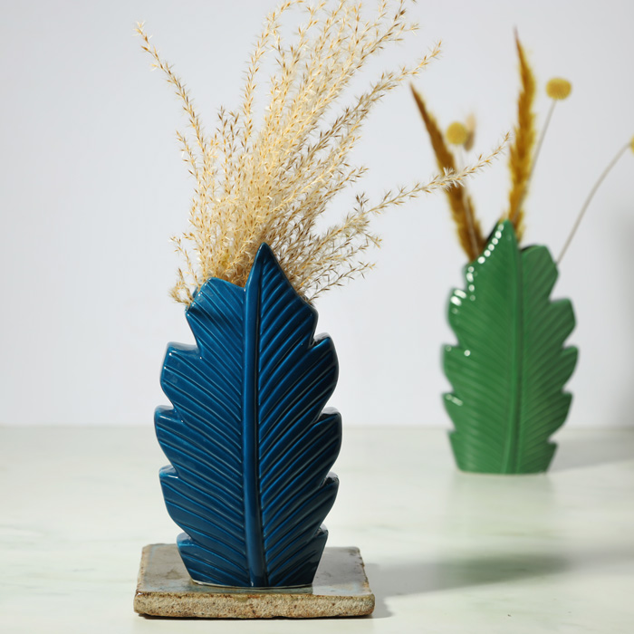 Coloured Leaf Shaped Vase - Buy Online UK