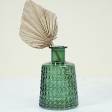 Green Embossed Glass Vase Small - Buy Online UK
