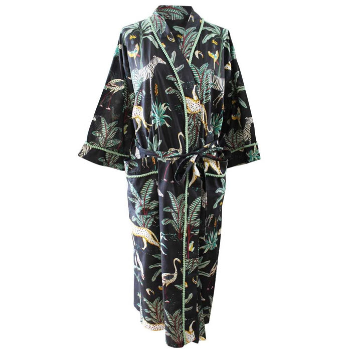 Navy Safari Lightweight Dressing Gown - Buy Online UK