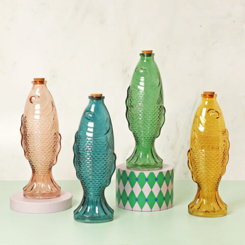 Coloured Glass Fish Bottle - Buy Online With Free UK Delivery
