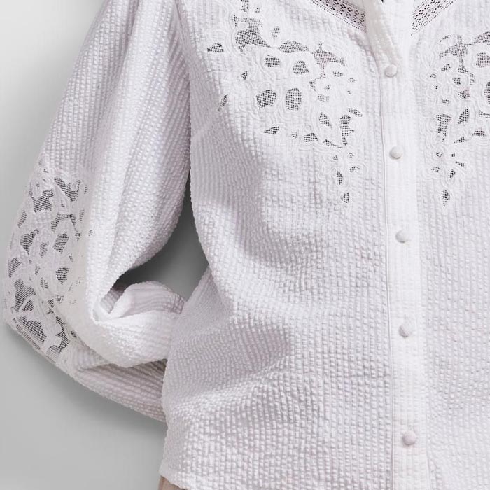 YAS Embroidered White Shirt - For Sale Online UK