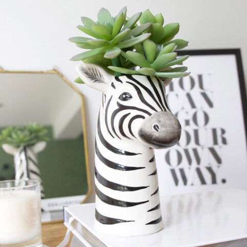 Ceramic Zebra Head Vase - Buy Online UK