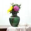 Green Glass Ribbed Vase - Buy Online UK