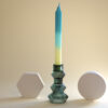 Green Ribbed Glass Candlestick - Buy Online UK