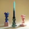 Ribbed Glass Candlestick Holder - For Sale Online UK