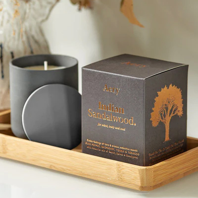 Indian Sandalwood Scented Candle - Buy Online UK