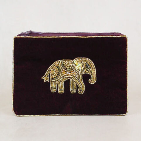 Small Velvet Purse With Elephant - Buy Online UK