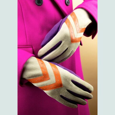 Powder Orange Chevron Gloves