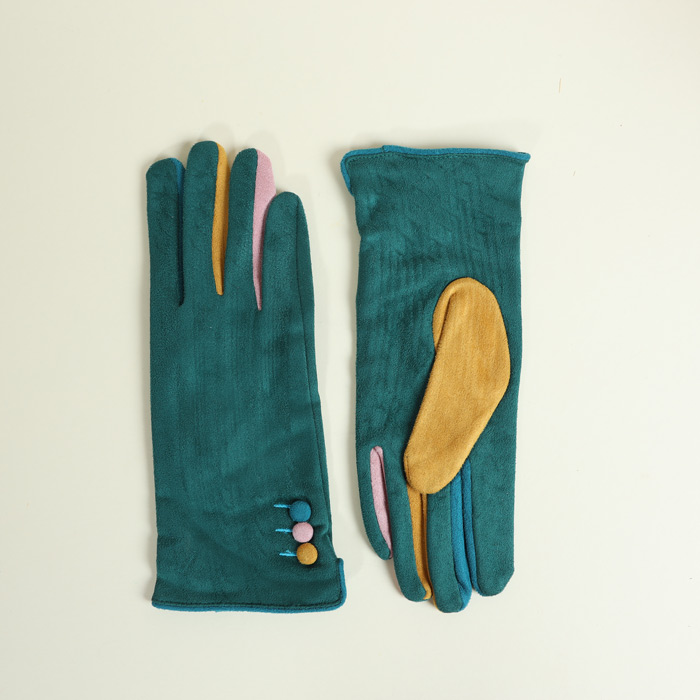 Suede Effect Gloves in Teal Colour - Buy Online UK