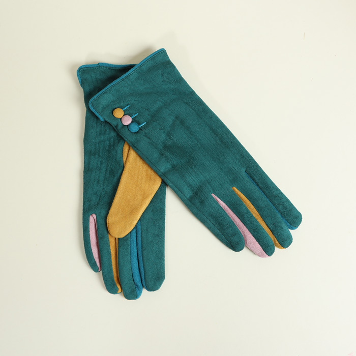 Teal Suede Effect Gloves - Buy Online UK