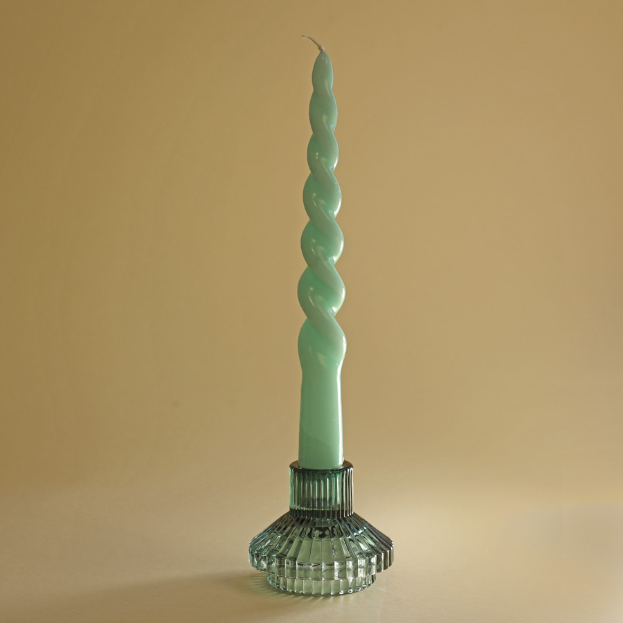 Small Green Glass Candleholder - Buy Online UK