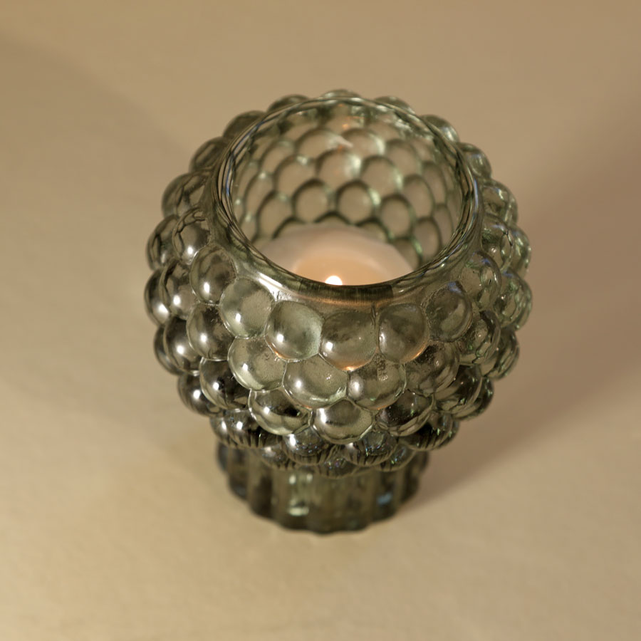 Green Glass Tea Light Holder - Buy Online UK