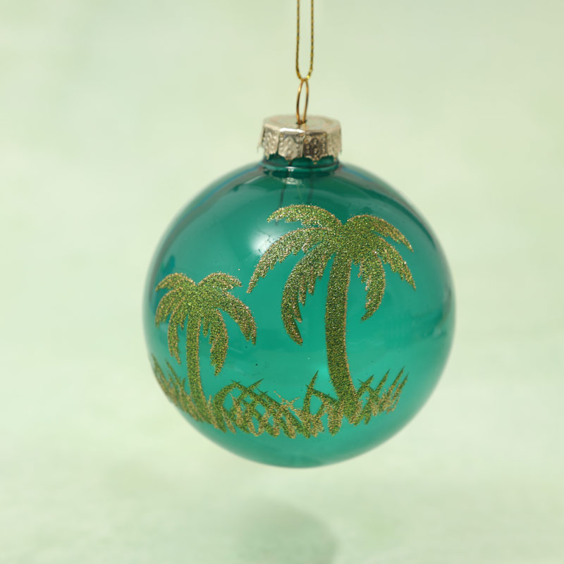 Palm Trees Glass Bauble - Buy Online UK