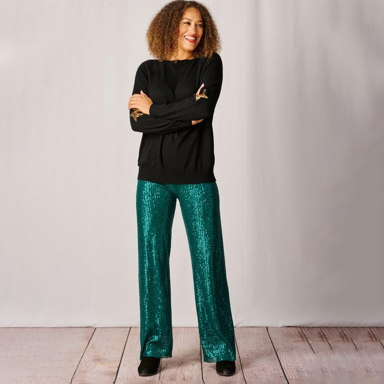 Luella Emerald Sequin Trousers - Buy Online UK
