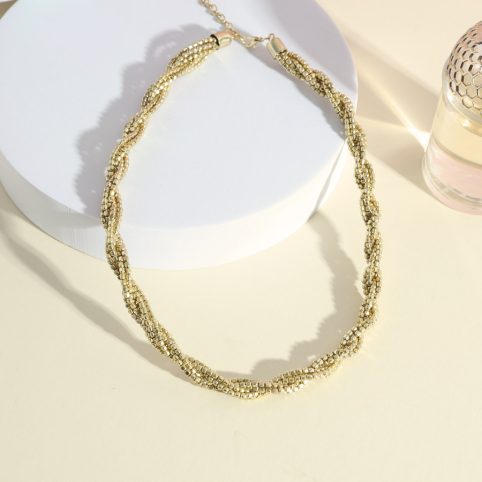 Gold Twisted Rope Necklace - Buy Online UK