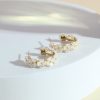 Daisy Pearl Hoop Earrings - For Sale Online UK