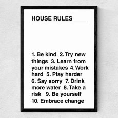 House Rules Framed Print - Buy Online UK