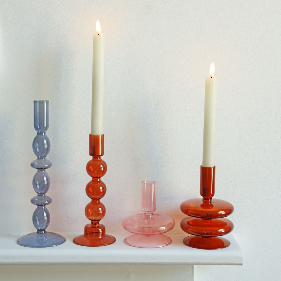 Bubble Glass Candlestick Holders - Buy Online UK