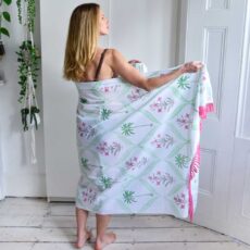 Pink Floral Palm Sarong - Buy Online With Free UK Delivery