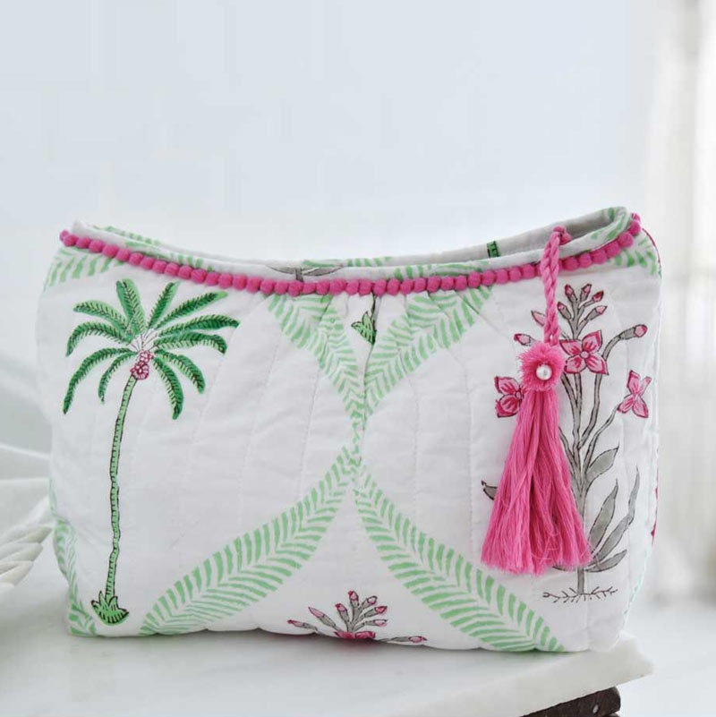 Floral Palm Print Wash Bag - Buy Online UK