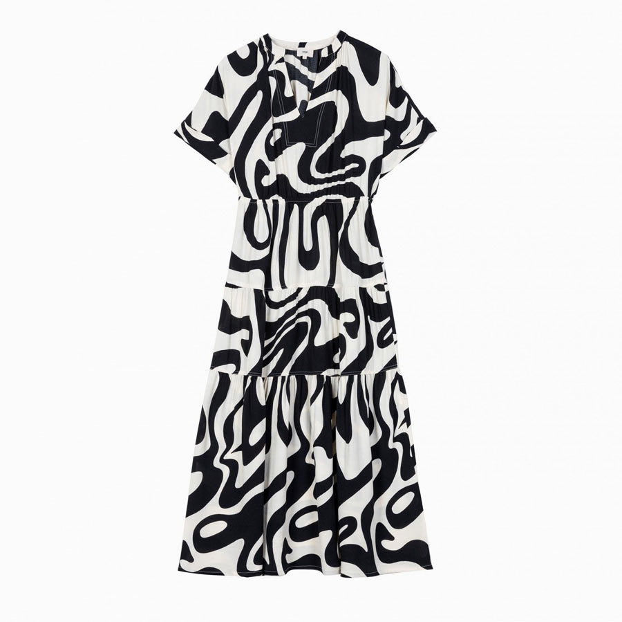 Swirly Print Midi Dress - For Sale Online UK