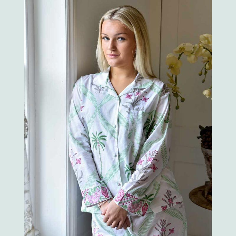 Pink Floral Palm Pyjamas - Buy Online UK