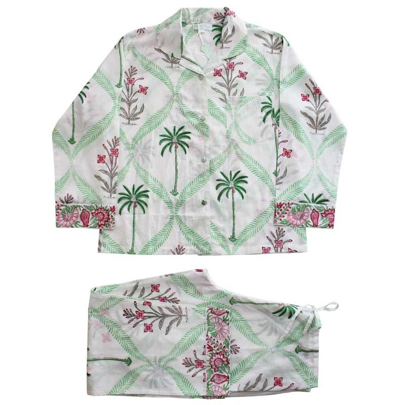 Pink Floral Palm Pyjamas - For Sale Online UK