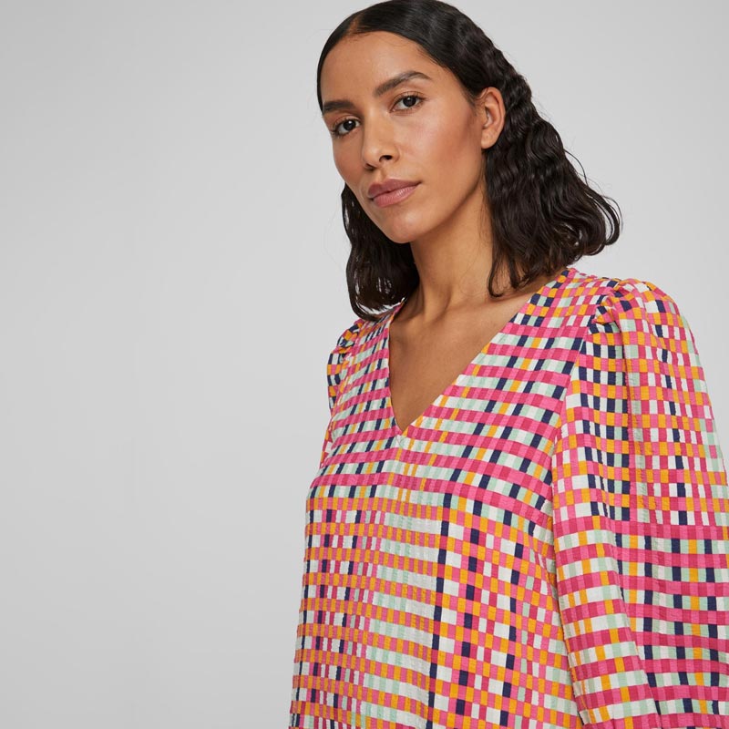 Vila Multi-Coloured Check Dress - For Sale Online UK