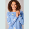 Blue Daisy Cashmere Jumper - Purchase Online With Free UK Delivery