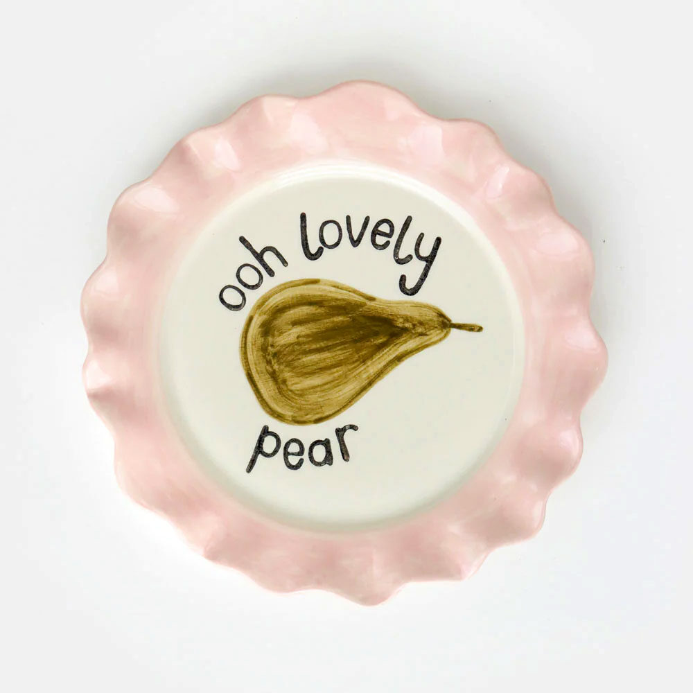 Ooh Lovely Pear Scalloped Plate - Buy Online UK