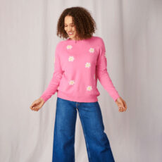 Pink Daisy Cashmere Jumper - Buy Online UK