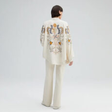 Embroidered Linen Blend Jacket - Buy Online UK