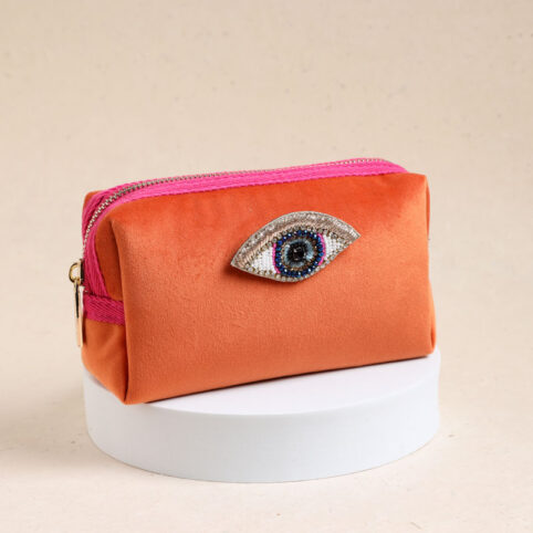 Eye Orange Velvet Make Up Bag - Buy Online UK