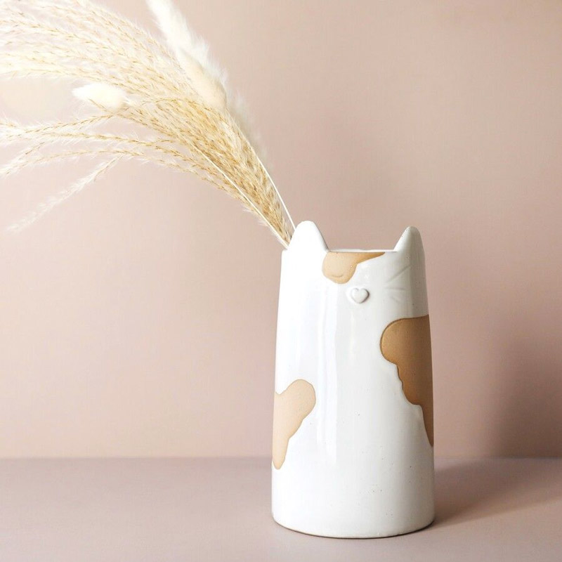 Ceramic Cat Vase - Buy Online UK